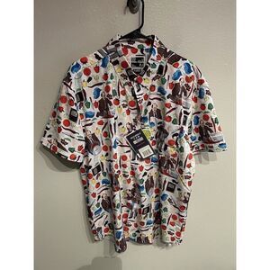 RSVLTS The Office Mens XL Kevin's Famous Chili KUNUFLEX Short Sleeve Button Up